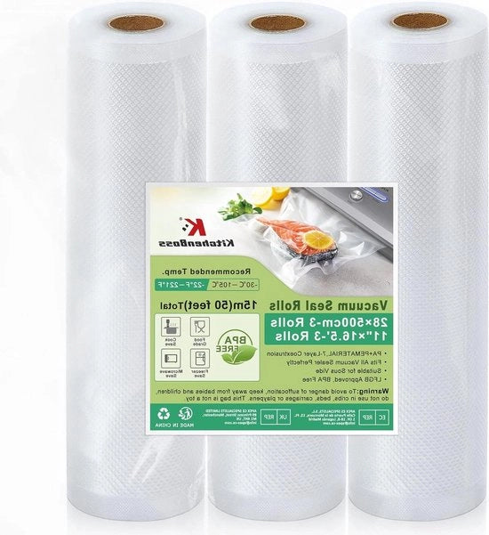 Sacchi a vuoto - BPA liberi - 28 x 500 cm - 3 rotoli