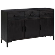 Credenza | Madia | Buffet da pranzo | Armadio da pranzo Nera 110x35x70 cm in Legno Massello di Pino