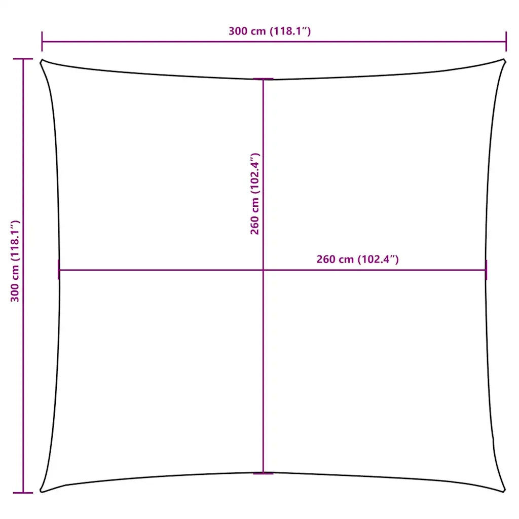 Vela Parasole in Tela Oxford Quadrata 3x3 m Crema 135192