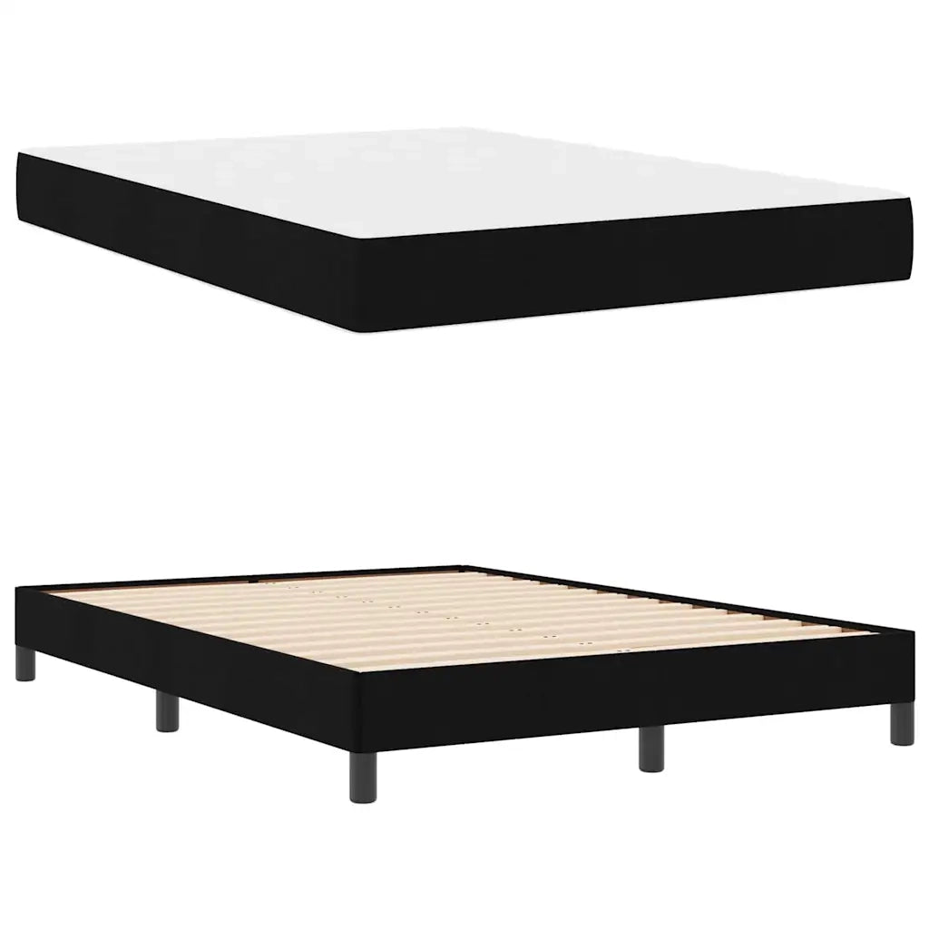 Letto a molle con materasso-Struttura Letto con Materasso Nero 140 x 200 cm Tessuto 180056