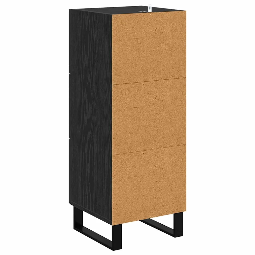 Credenza con Cassetto-Buffet-Armadio da cucina Rovere Nero 34,5 x 34 x 90 cm