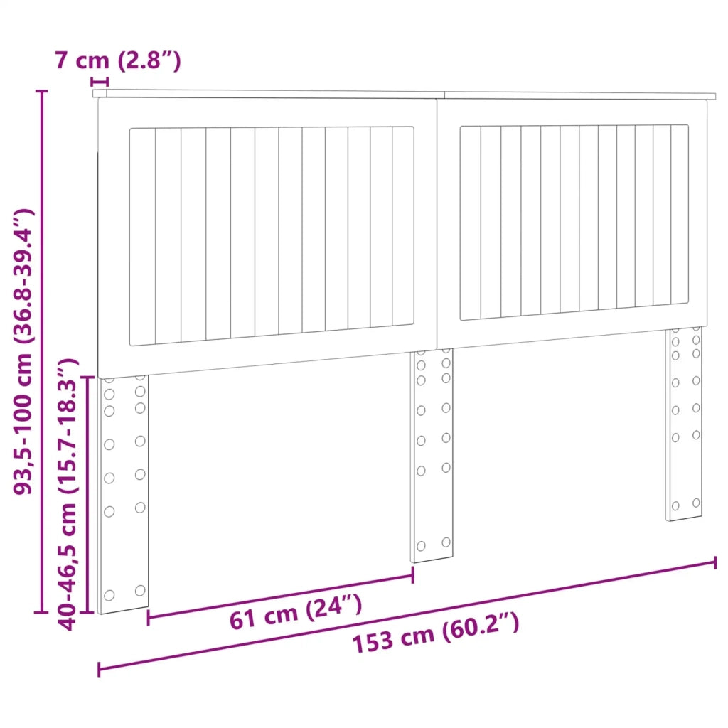 Testiera | Testata con Testiera | Testata Bianco 150 cm Legno multistrato