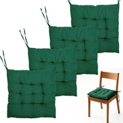 Sedile in Pelle con Fili - 4 Pezzi - 40x40 cm - Cuscino per Sedia per Interno/Esterno - Pieno di Peluche - Regolabile e Comodo