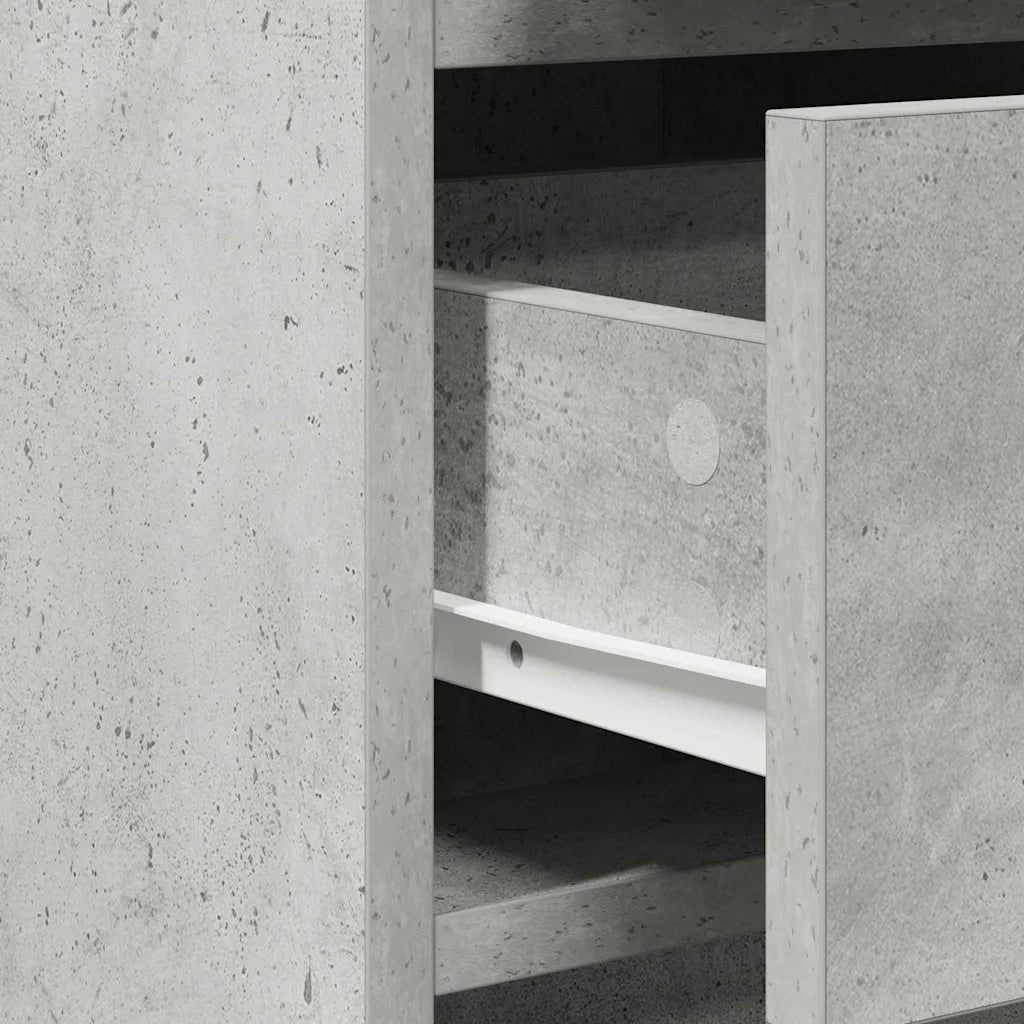 Toeletta | Tavolo da Trucco con cassetto 3 pz Grigio Legno multistrato