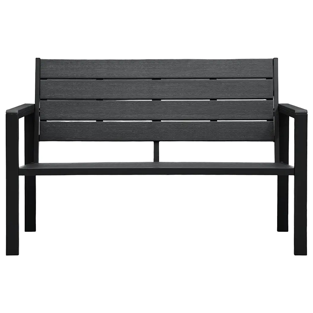 Panchina da Giardino | Panca da Giardino 120 cm in HDPE Nera Aspetto Legno