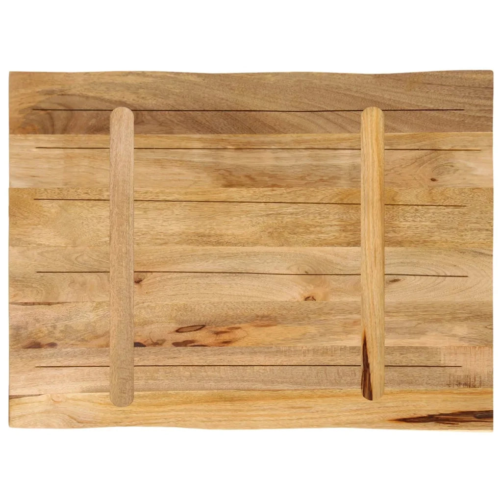 Piano Tavolo Bordi Vivi 70x60x3,8cm Legno Massello Mango Grezzo 370691