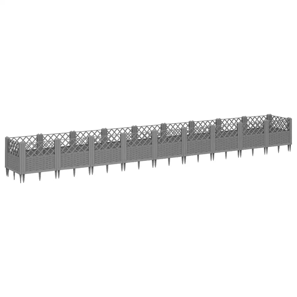 Fioriera Giardino Picchetti Grigio Chiaro 363,5x43,5x43,5 cm PP 368028
