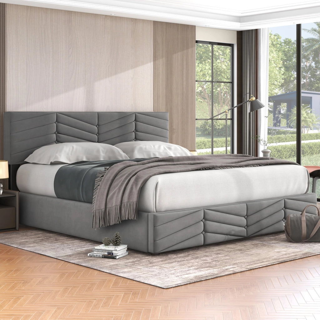 letto imbottito velluto grigio 180 x 200 cm