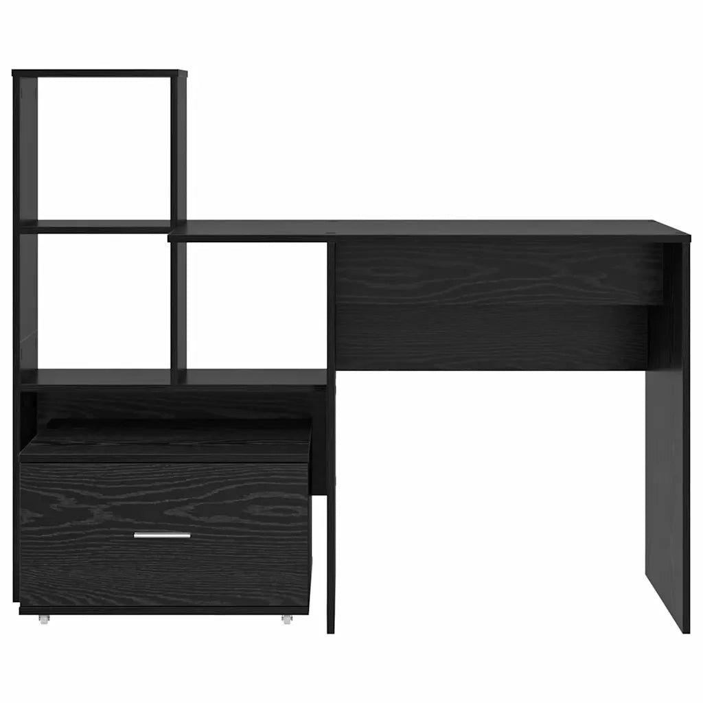 Scrivania | Tavolo da Ufficio Rovere Nero 131,5 x 50 x 106,5 cm Legno multistrato