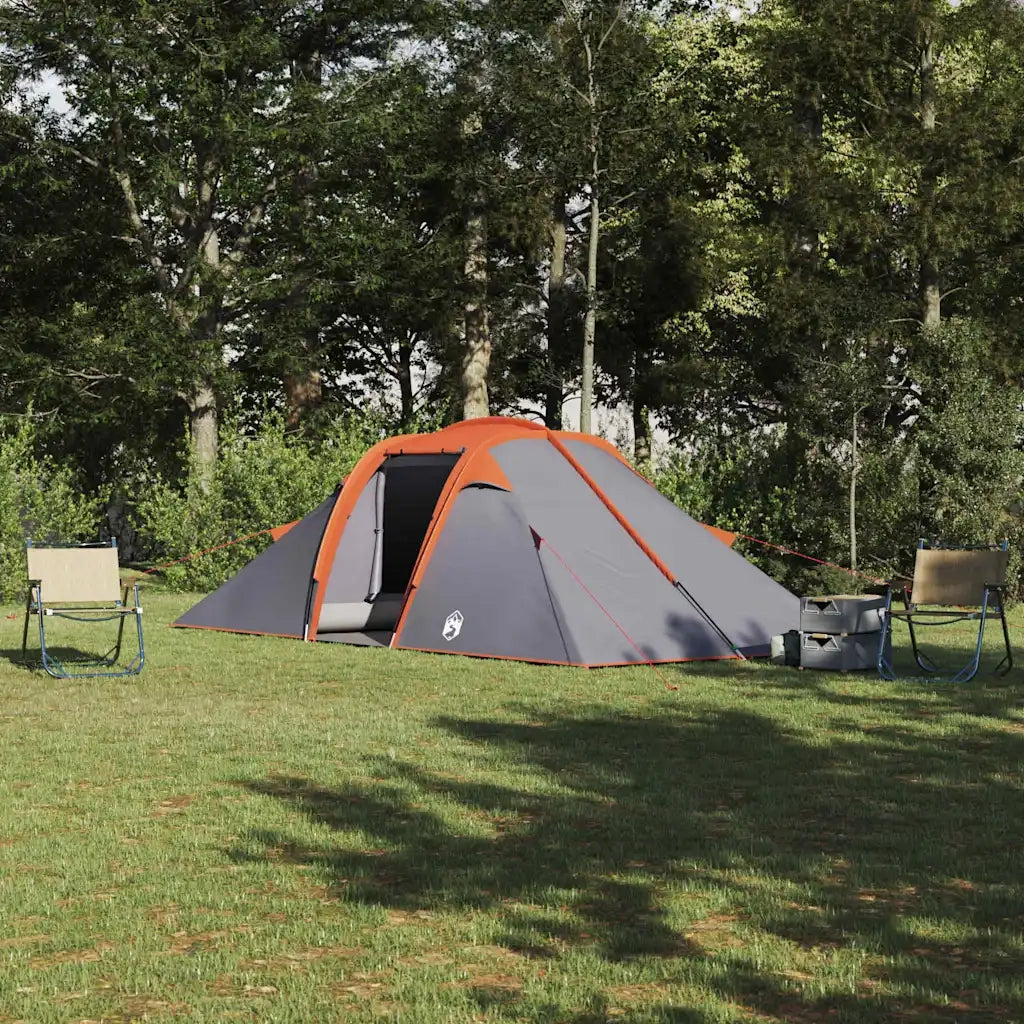 Tenda tunnel-Tenda da campeggio Grigio e arancione 510 x 240 x 156 cm taffet¨¤