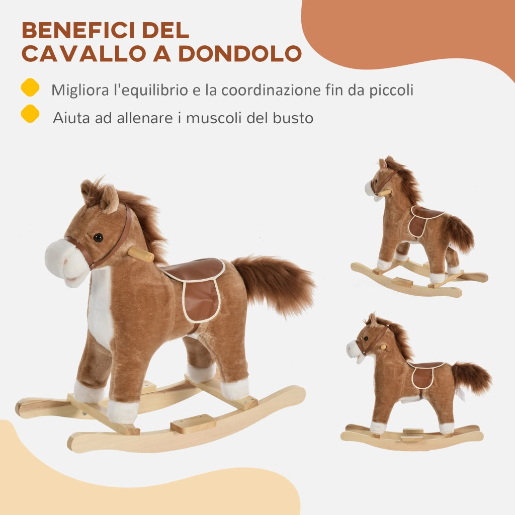 Cavallo a Dondolo per Bambini ¨C Minimal ¨C Marrone