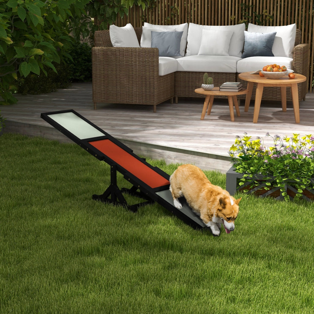 Agility Sport per Cane con Altalena ¨C zephmum ¨C Legno di Abete Grigio Nero