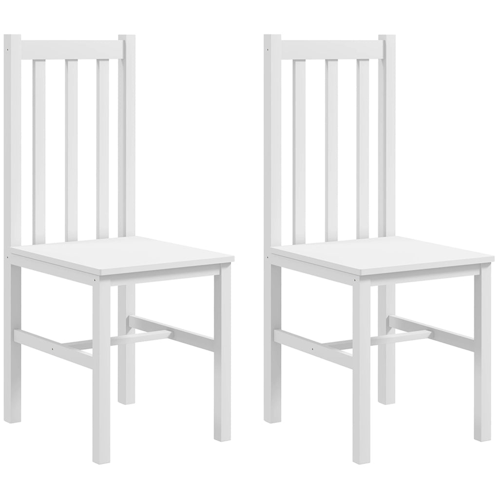 SEDIA da cucina Set da 2 pezzi in legno bianco stile rustico