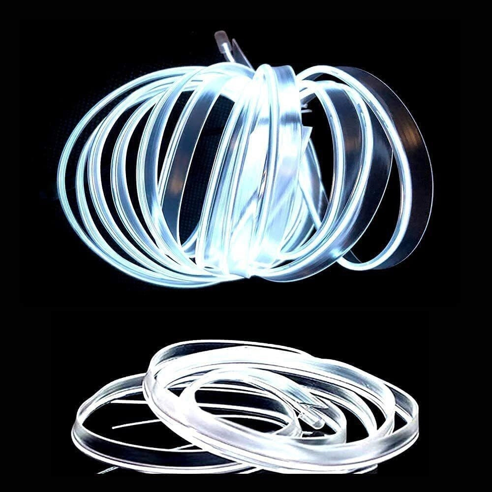 Trade Shop - Striscia Strip Led Per Interni Auto A 12v Fibra Ottica Luce Decorativa Atmosfera - Ghiaccio   -3 Mt   -