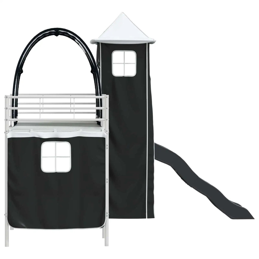 Struttura del letto loft per bambini Bianco e Nero 100 x 190 cm 42020896