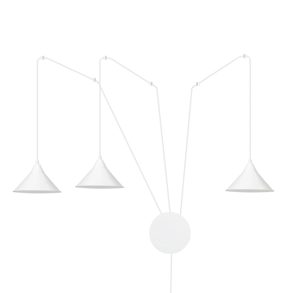 Lampadario Emibig Abramo bianco 3 luci E27 regolabile