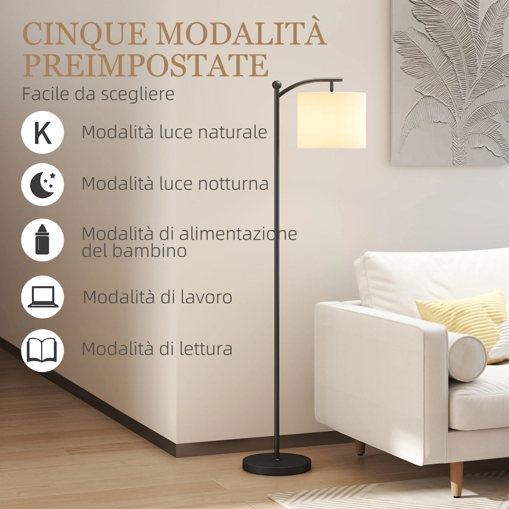 Lampada da Terra LED Dimmerabile con Telecomando ¨C Zephmum ¨C Nero