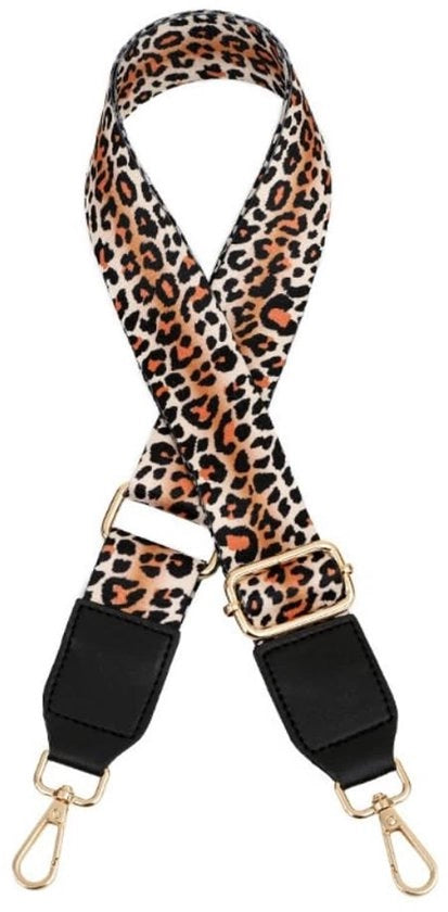 Cintura Adattabile con Motivo di Leopardo - Lunghezza Adattabile 80-130 cm - Larghezza 3,8 cm - Cinturino di Spalla Rimpiazzabile - Materiale Polyester - Ferro di Cintura in Oro - Cinturino di Spalla