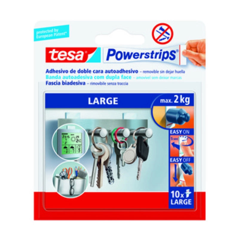 FASCIA BIADESIVA FORTE TESA POWERSTRIPS 10 PZ- TESA- 15,0 confezione