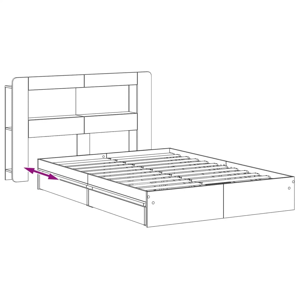 Telaio del letto con storage Sonoma grigio 150 x 200 cm 3433674