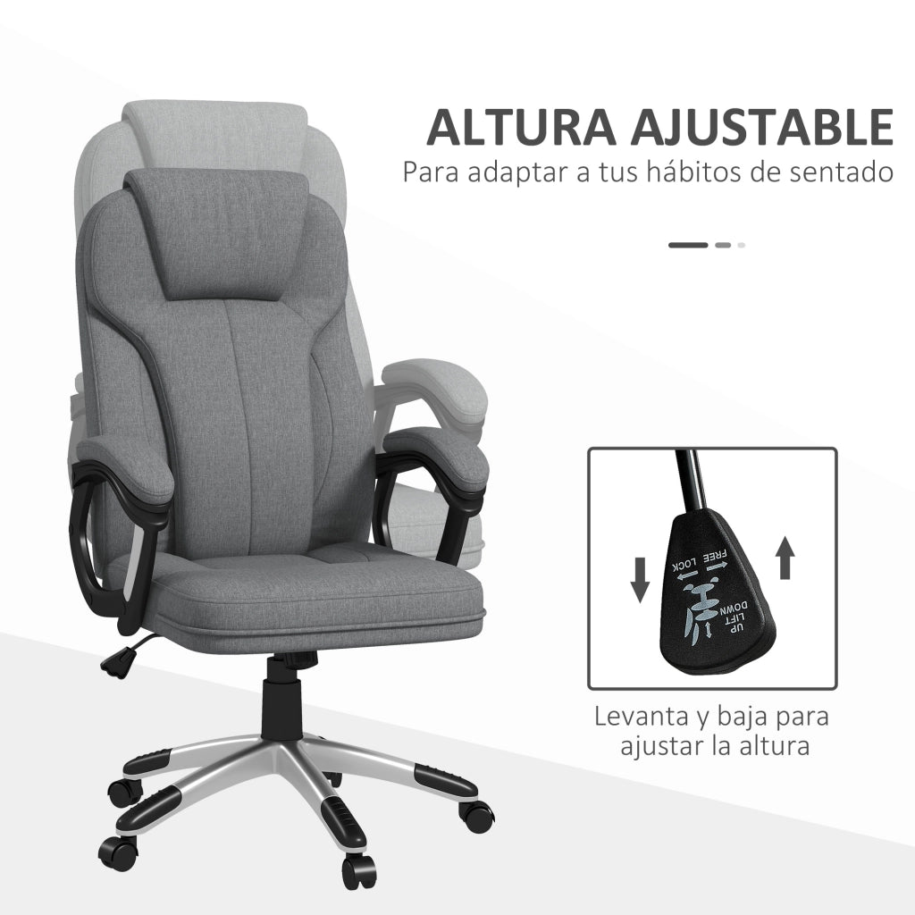 Sedia da Ufficio Girevole con Basculante ¨C zephmum ¨C Grigio 66x75x110-120cm