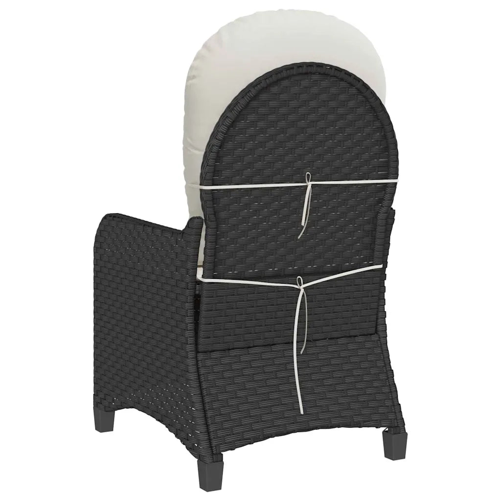 Divano Sedia-Poltrona reclinabile Nero polyrattan