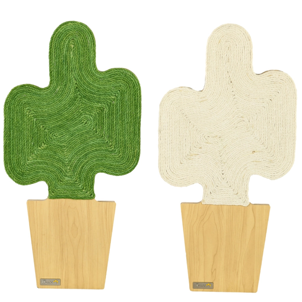 Set 2 Pezzi Alberi Gatto per Parete ¨C Minimal ¨C Design Cactus 30x60 cm Legno Quercia