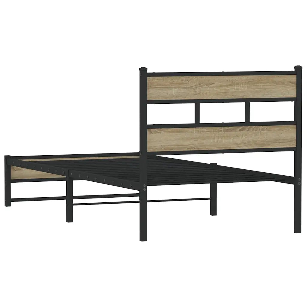 Giroletto senza Materaso in Metallo Rovere Sonoma 100x200 cm 4017267