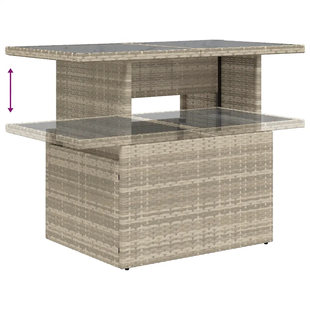 Set Divano da Giardino 9pz con Cuscini Grigio Chiaro Polyrattan 3326133