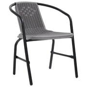 Sedie da Giardino 4 pz Nere Plastica Stile Rattan Acciaio 110kg 312495