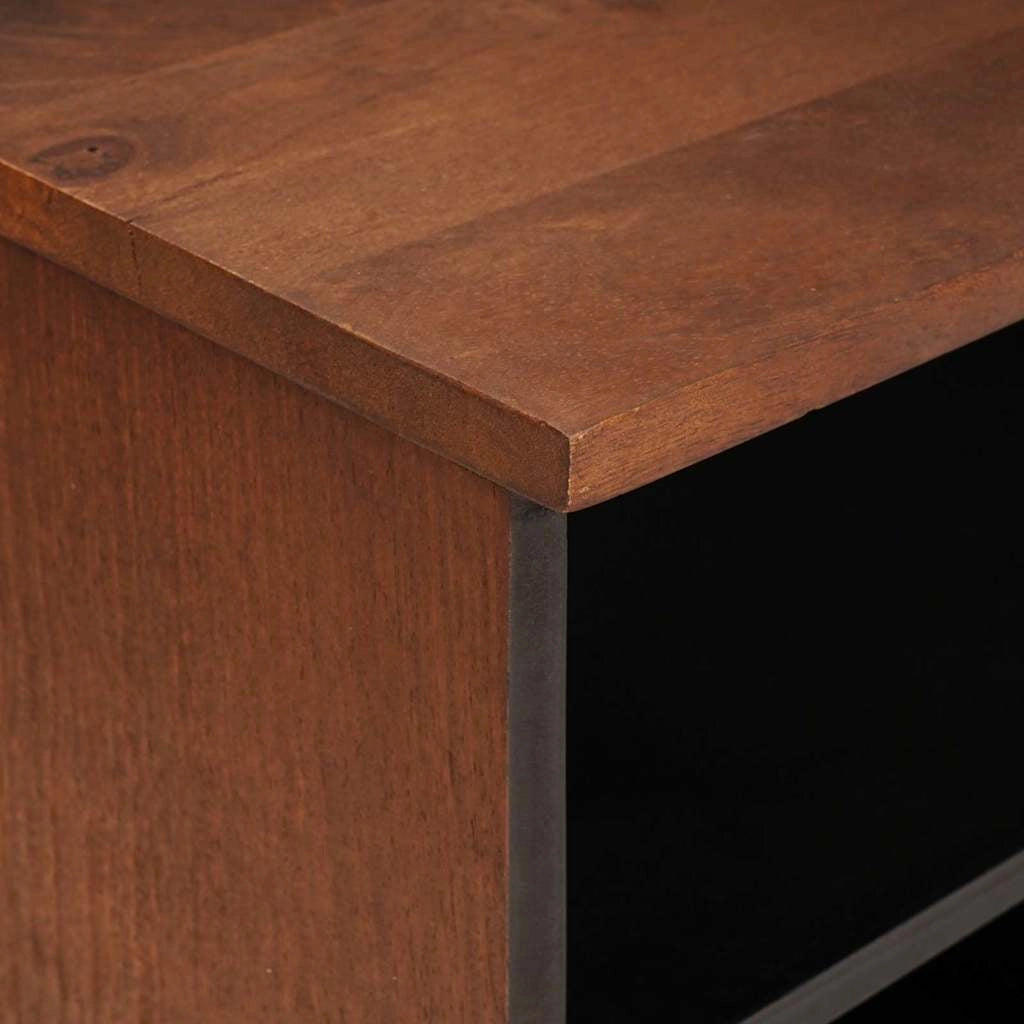 Mobile porta TV moderno dal design elegante e con spazio per riporre gli oggetti 100 x 33,5 x 46 cm in legno di mango marrone 02_0057902