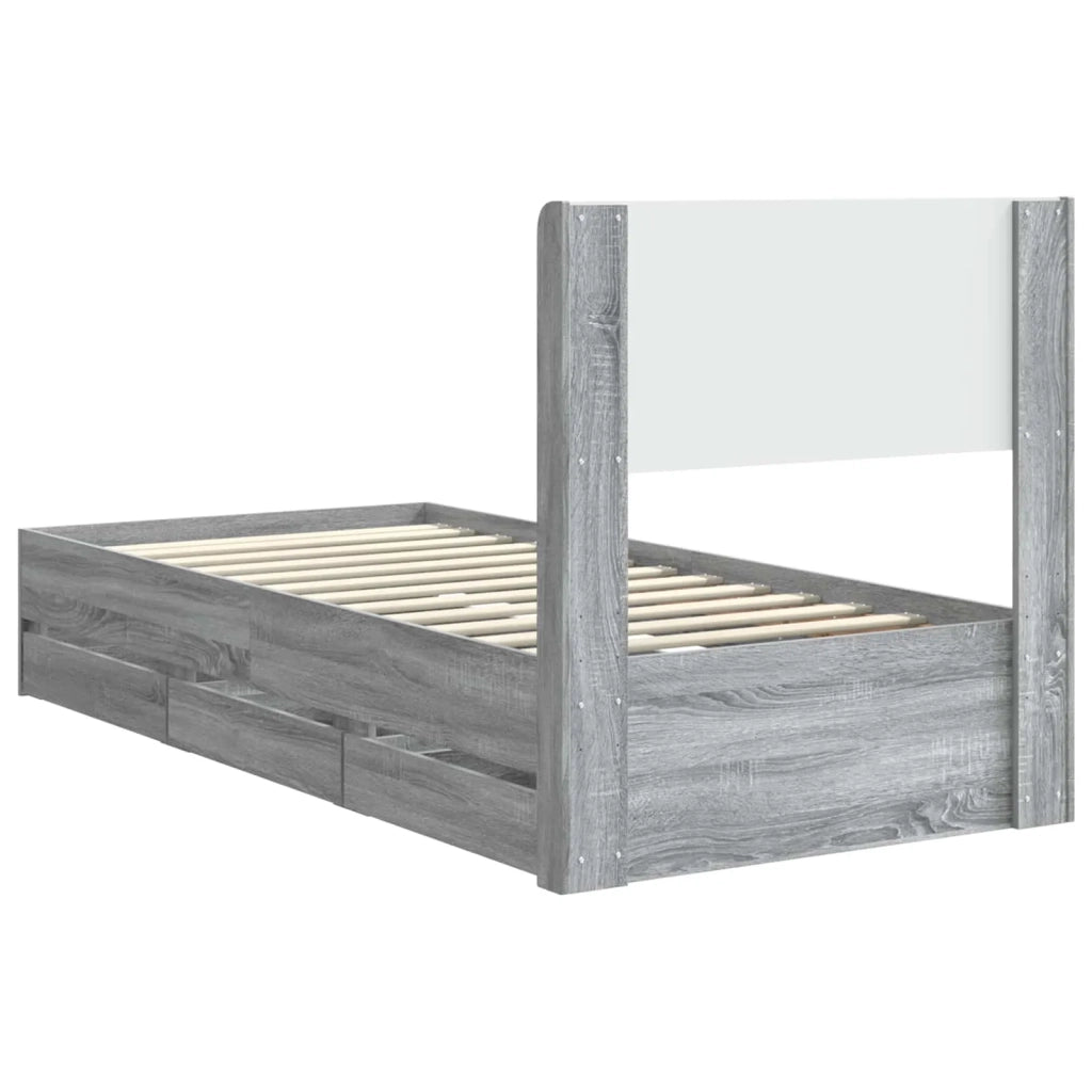Struttura del letto con stoccaggio e testata Grigio Sonoma 3414334