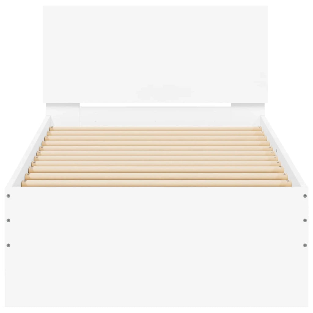 Struttura del letto con strisce LED Bianco Legno ingegnerizzato 8008988