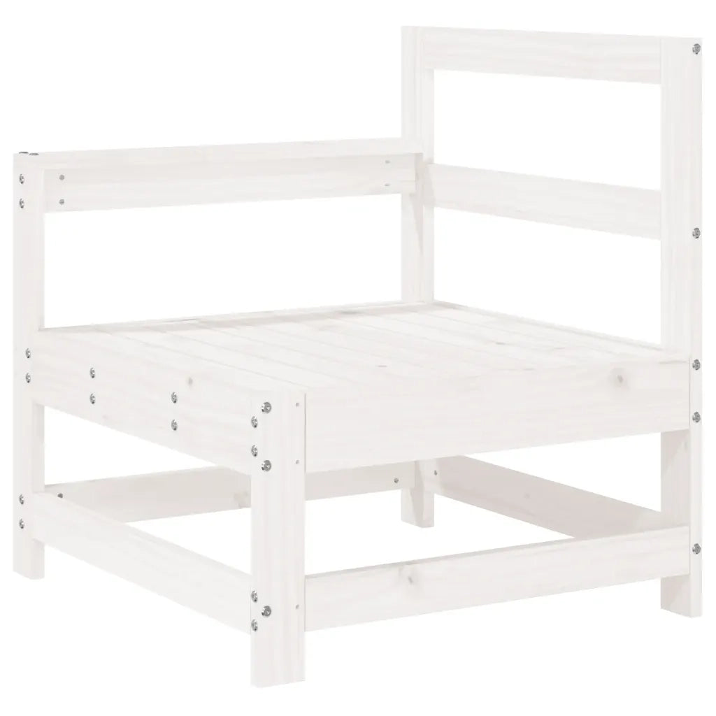 Set Salotto da Giardino 4 pz | Set di Mobili da Esterno Bianco in Legno Massello di Pino