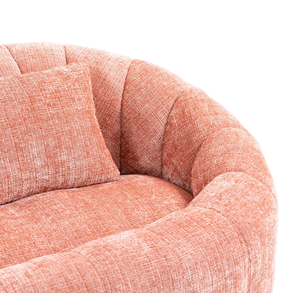Sitzsack letto morbido in chenille rosa, divano lounge a due posti con imbottitura in memory foam, 150x95x63 cm