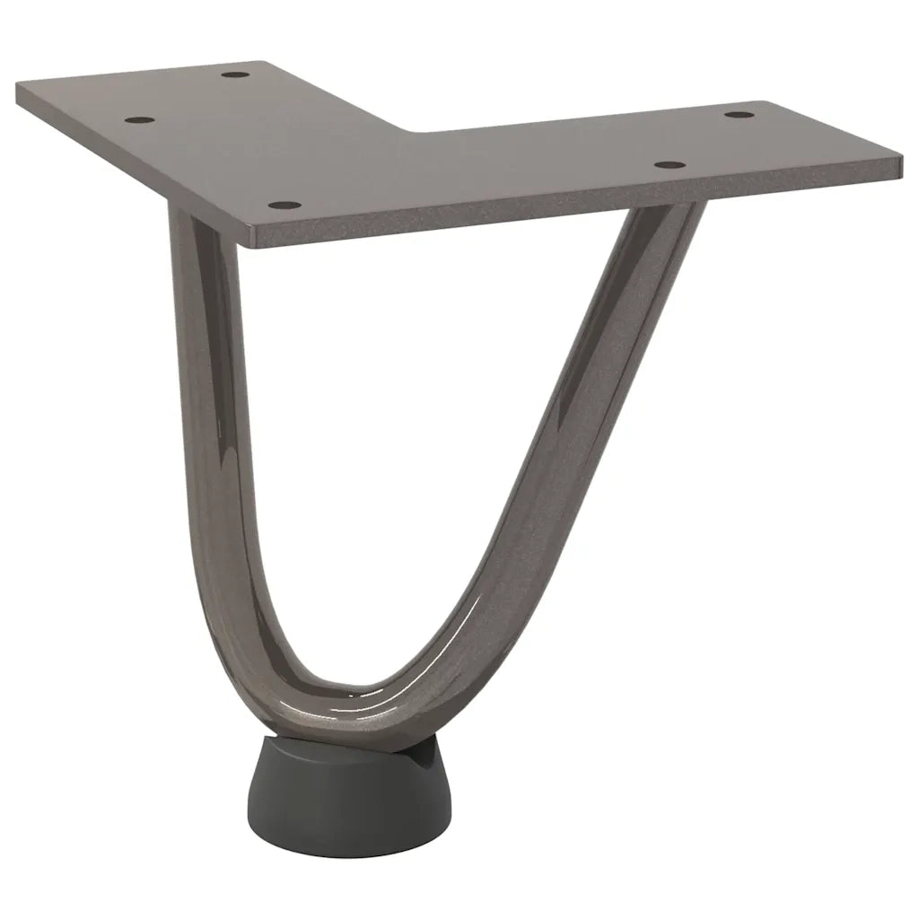 Gambe a forcina per tavolino 4 pz in acciaio naturale 10 cm in acciaio massiccio 4012411