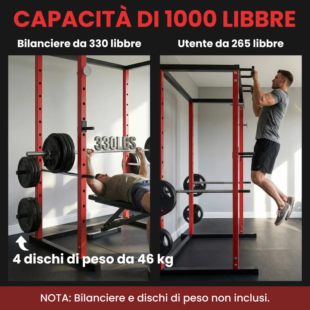 Power Cage, Rack Regolabile con Capacit¨¤ di 460KG