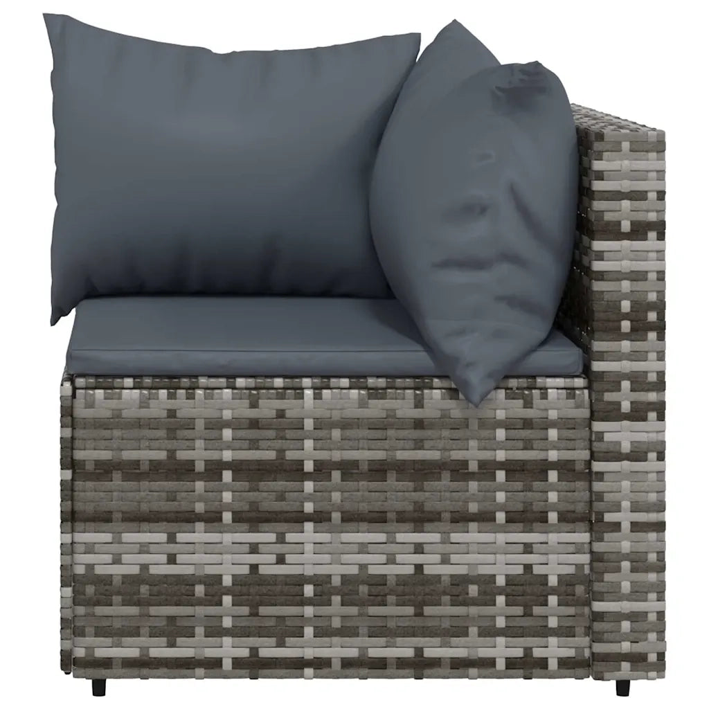 Set Divani da Giardino 4 pz con Cuscini in Polyrattan Grigio 319768