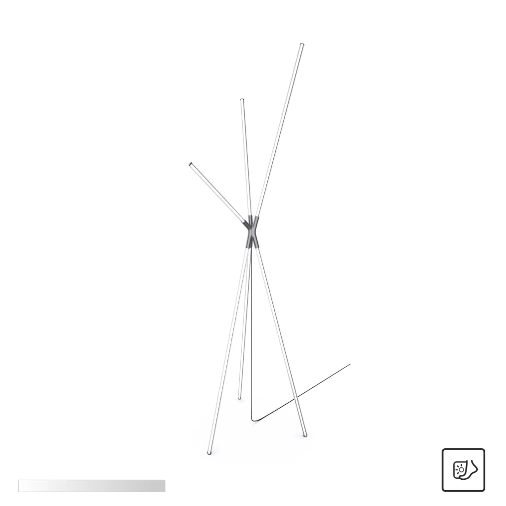 Lampada da terra treppiede LED 24W 3000K nera Lautaro Zuma