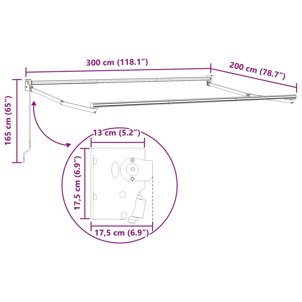 Tenda retrattile Giallo, Grigio e Bianco 3 x 2 m 3419048