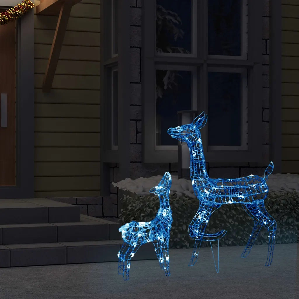 Famiglia di Renne di Natale 160 LED-Luci decorative natalizie Blu in Acrilico