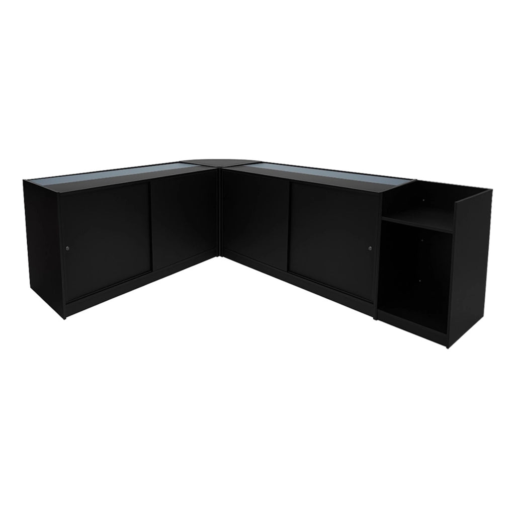 Set Banconi Negozi Nero Phoenix LED C1500 CM60 TB60 con Serrature e Vetrina