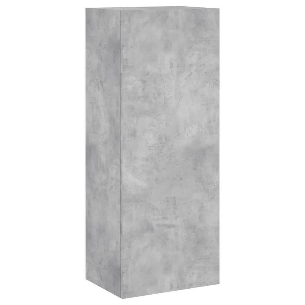 Mobili TV a Muro con LED 5pz | Armadietto TV | Mobile Porta TV Grigio Cemento Legno Multistrato