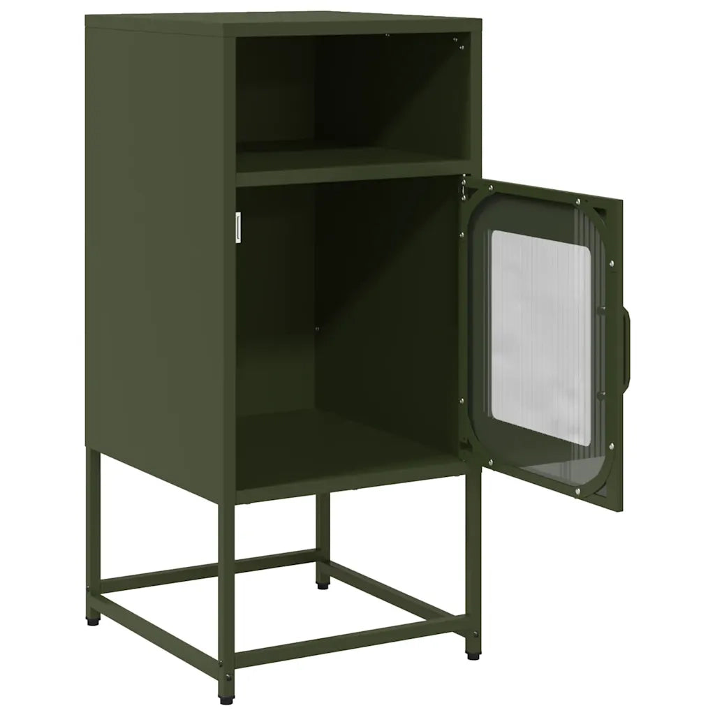 Comodino Verde Oliva 36x39x78 cm in Acciaio Laminato a Freddo 853414