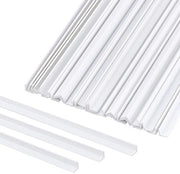 Stecchi rettangolari 30 pezzi - Profili angolari a L - ABS - 252 x 5,5 mm - Decorazioni per modellismo - Resistenti e duraturi