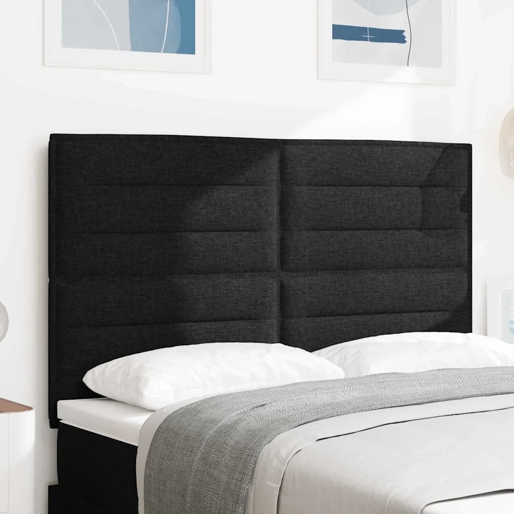 Testiera | Testata LED con strisce LED con Testiera | Testata Nero 144 cm Tessuto
