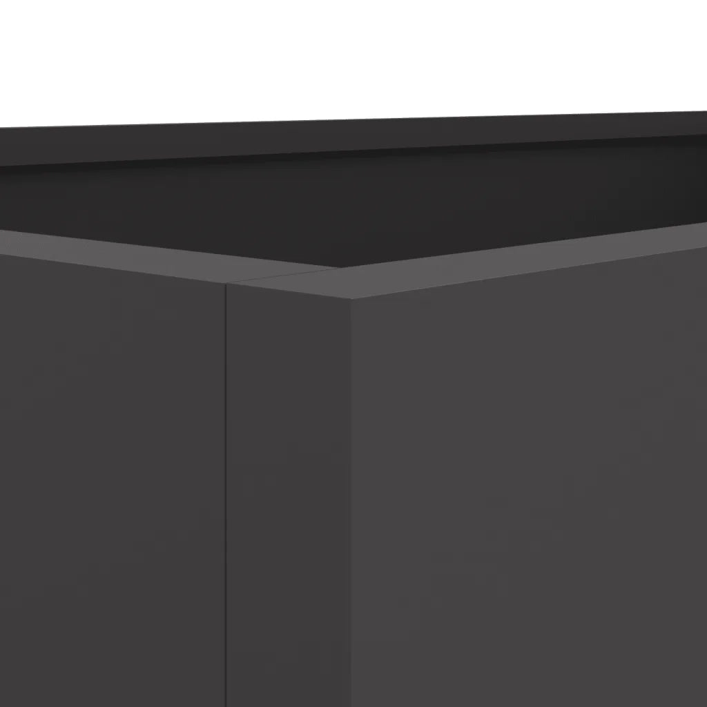 Fioriera-Vaso da Esterno-Contenitore per Piante Nera 62x47x46 cm in Acciaio