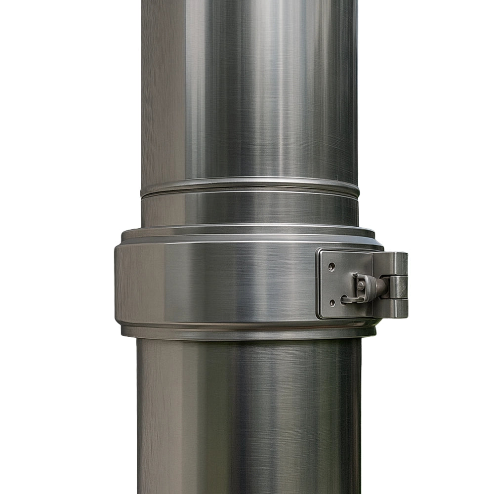 Fascetta bloccaggio doppia parete acciaio inox canna fumaria collare tubature *** misura Ø 180/230 mm, confezione 1