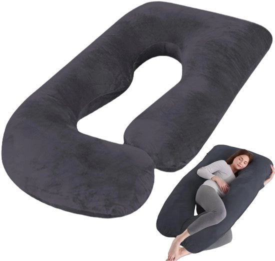 Kit per cuscino per il parto a forma J - copripiuma rimovibile in cotone - 150 x 80 cm - tessuto con velluto in cristallo - duraturo - ambiente da sonno morbido - cuscino per il corpo
