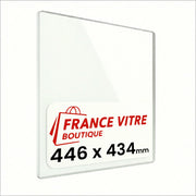 446 x 434 x 4 mm - Vetro per stufa a legna - vetro camino di ricambio - vetro per caminetto resistente al fuoco - France Vitre